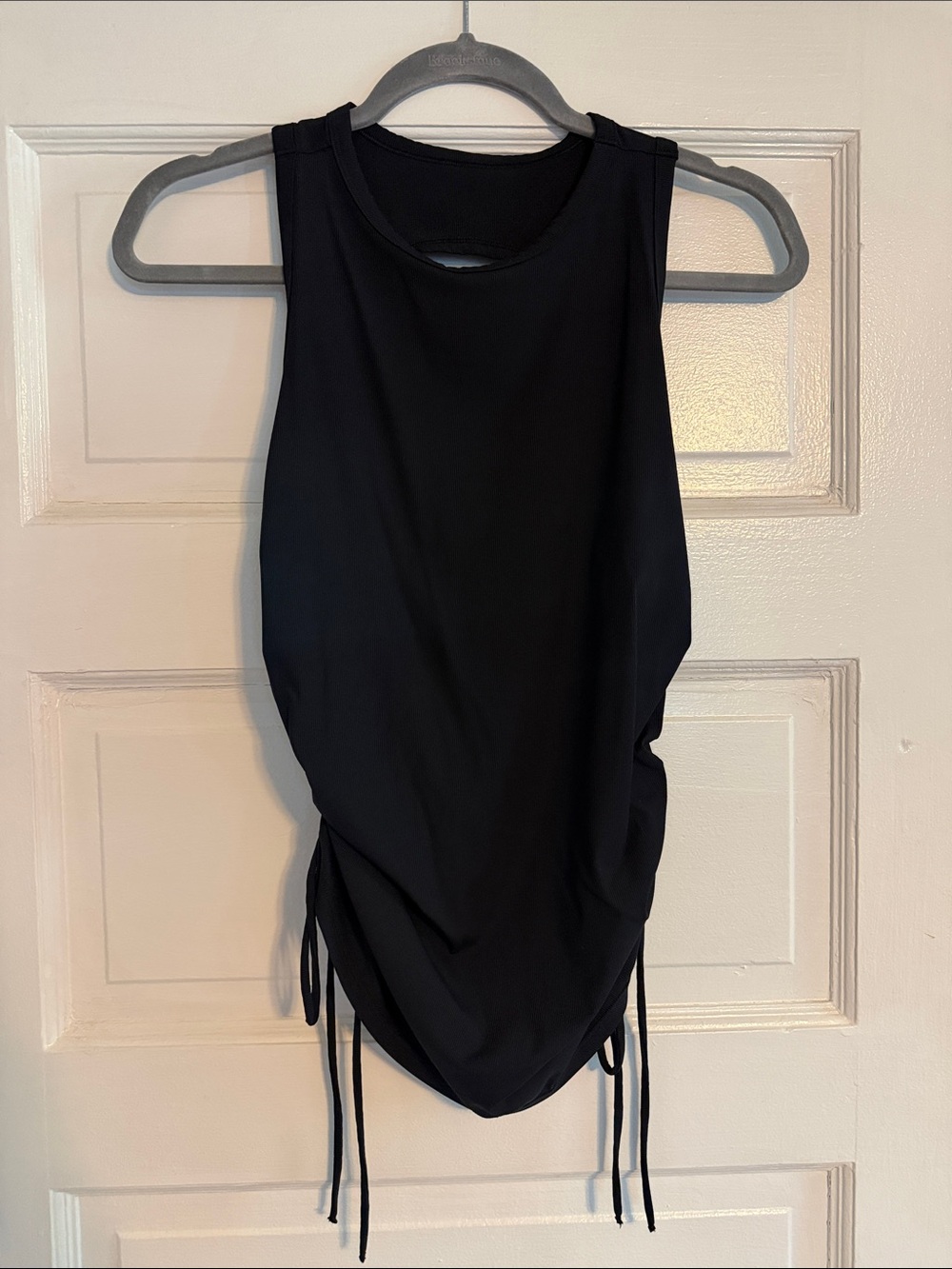Savage X Fenty Black Ruched Side-Drawstring Tank
